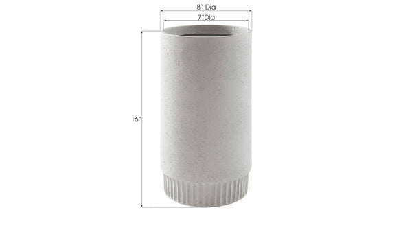 Phillips Collection Harvest Planter - Modern Composite Design with Subtle Dentil Pattern for Stylish Indoor and Outdoor Use Medium, Light Gray PH100224