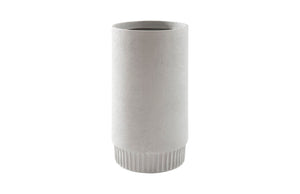 Phillips Collection Harvest Planter - Modern Composite Design with Subtle Dentil Pattern for Stylish Indoor and Outdoor Use Medium, Light Gray PH100224