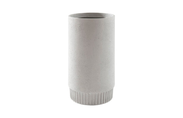 Phillips Collection Harvest Planter - Modern Composite Design with Subtle Dentil Pattern for Stylish Indoor and Outdoor Use Medium, Light Gray PH100224