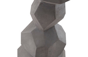 Phillips Collection Faceted Rock Column Sculpture – Elegant Gray Accent for Modern Home Décor & Minimalist Spaces PH100225