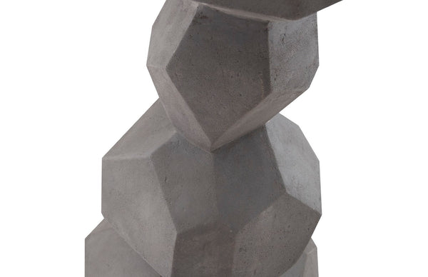 Phillips Collection Faceted Rock Column Sculpture – Elegant Gray Accent for Modern Home Décor & Minimalist Spaces PH100225