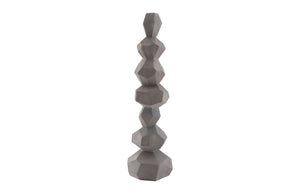 Phillips Collection Faceted Rock Column Sculpture – Elegant Gray Accent for Modern Home Décor & Minimalist Spaces PH100225
