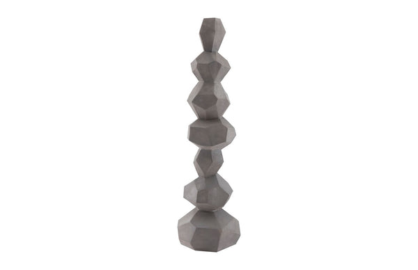 Phillips Collection Faceted Rock Column Sculpture – Elegant Gray Accent for Modern Home Décor & Minimalist Spaces PH100225