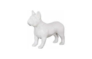 Phillips Collection French Bulldog Sculpture - Whimsical Silver Accent for Modern Decor & Playful Elegance in Home Gel Coat White PH100245