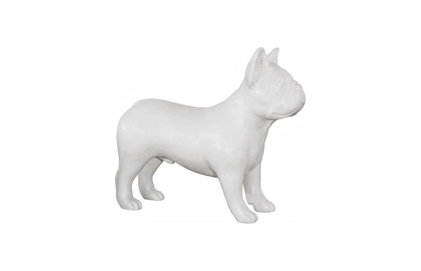 Phillips Collection French Bulldog Sculpture - Whimsical Silver Accent for Modern Decor & Playful Elegance in Home Gel Coat White PH100245