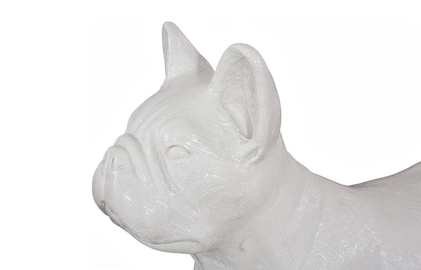 Phillips Collection French Bulldog Sculpture - Whimsical Silver Accent for Modern Decor & Playful Elegance in Home Gel Coat White PH100245