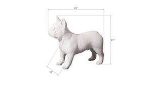Phillips Collection French Bulldog Sculpture - Whimsical Silver Accent for Modern Decor & Playful Elegance in Home Gel Coat White PH100245