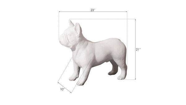 Phillips Collection French Bulldog Sculpture - Whimsical Silver Accent for Modern Decor & Playful Elegance in Home Gel Coat White PH100245