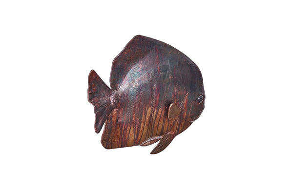 Phillips Collection Australian Bat Fish Wall Sculpture - Elegant Coastal Decor for Modern and Nautical Interiors Resin, Copper Patina Finish PH100653