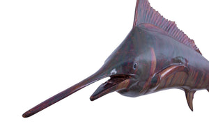 Phillips Collection Blue Marlin Fish Wall Sculpture – Elegant Coastal Décor for Modern Interiors and Dynamic Spaces Resin, Copper Patina Finish PH100654