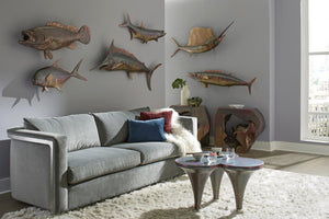Phillips Collection Blue Marlin Resin Wall Sculpture Copper Patina Finish Coastal Nautical Art Decor PH100654
