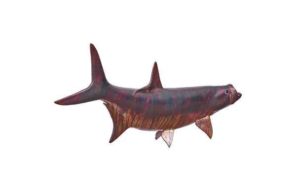 Phillips Collection Tarpon Wall Sculpture - Coastal Charm, Lifelike Design, Perfect for Modern and Eclectic Interiors Resin, Copper Patina Finish PH100657