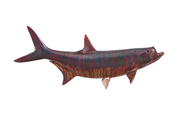 Phillips Collection Tarpon Wall Sculpture - Coastal Charm, Lifelike Design, Perfect for Modern and Eclectic Interiors Resin, Copper Patina Finish PH100657