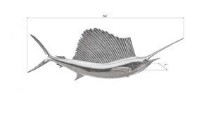 Phillips Collection Sail Fish Wall Sculpture - Stunning Coastal Decor for Modern Homes, Perfect for Any Room Display Resin, Silver Leaf PH100658