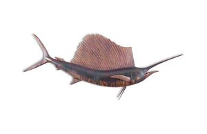 Phillips Collection Sail Fish Wall Sculpture - Stunning Coastal Decor for Modern Homes, Perfect for Any Room Display Resin, Copper Patina Finish PH100659