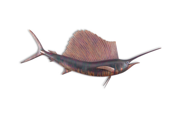 Phillips Collection Sail Fish Wall Sculpture - Stunning Coastal Decor for Modern Homes, Perfect for Any Room Display Resin, Copper Patina Finish PH100659