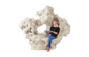 Phillips Collection Colossal Sculptural Seat in Roman Stone Finish – Stunning Indoor Accent for Modern & Classic Spaces PH100740