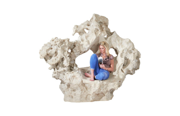 Phillips Collection Colossal Sculptural Seat in Roman Stone Finish – Stunning Indoor Accent for Modern & Classic Spaces PH100740