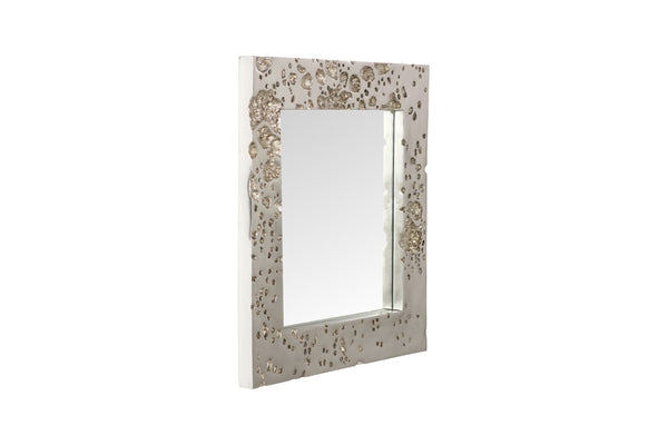 Phillips Collection Splotch Mirror: Sculptural Decorative Wall Mirror with Irregular Frame for Modern Luxury Interiors Silver Leaf PH100841