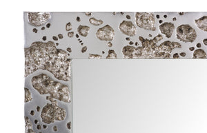 Phillips Collection Splotch Mirror: Sculptural Decorative Wall Mirror with Irregular Frame for Modern Luxury Interiors Silver Leaf PH100841