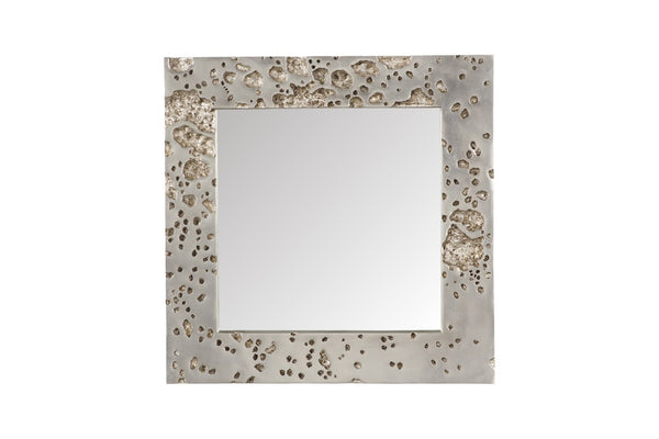 Phillips Collection Splotch Mirror: Sculptural Decorative Wall Mirror with Irregular Frame for Modern Luxury Interiors Silver Leaf PH100841