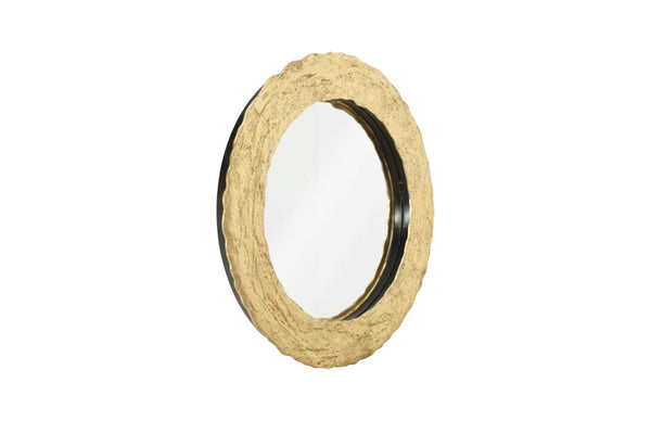 Phillips Collection Molten Gold Leaf Round Wall Mirror with Sculptural Resin Frame for Modern Interiors PH100842