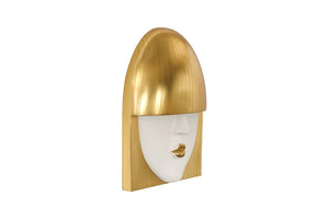 Phillips Collection Fashion Faces Wall Art – Modern Sculptural Design in Crisp White and Bright Silver for Chic Decor Large, Kiss, White and Gold Leaf PH101927