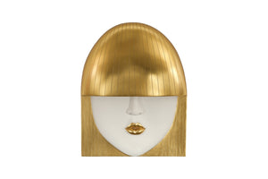 Phillips Collection Fashion Faces Wall Art – Modern Sculptural Design in Crisp White and Bright Silver for Chic Decor Large, Kiss, White and Gold Leaf PH101927