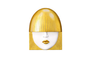 Phillips Collection Fashion Faces Wall Art – Modern Sculptural Design in Crisp White and Bright Silver for Chic Decor Small, White and Gold Leaf, Set of 3 PH101929