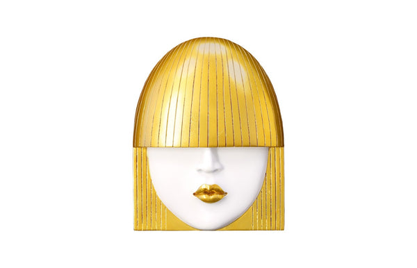 Phillips Collection Fashion Faces Wall Art – Modern Sculptural Design in Crisp White and Bright Silver for Chic Decor Small, White and Gold Leaf, Set of 3 PH101929