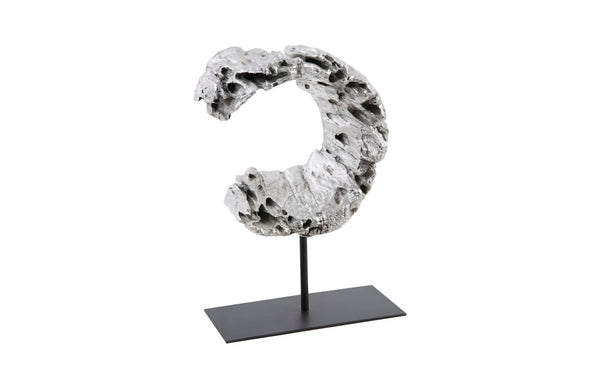 Phillips Collection Cast Eroded Wood Fragment Sculpture on Stand - Striking Museum-Quality Decor for Modern Interiors PH102832