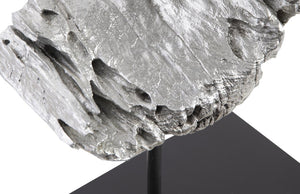 Phillips Collection Cast Resin Circle Sculpture with Silver Leaf Finish Organic Modern Console Accent PH102832