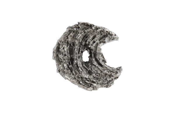 Phillips Collection Cast Resin Eroded Wood Grain Circle Wall Art Silver Leaf Black Sculptural Tile PH102833
