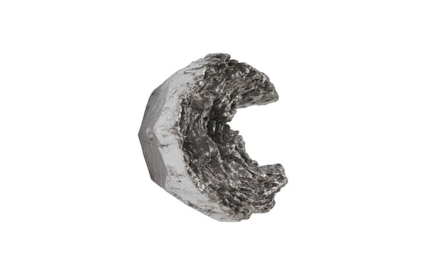 Phillips Collection Cast Resin Eroded Wood Grain Circle Wall Art Silver Leaf Black Sculptural Tile PH102833