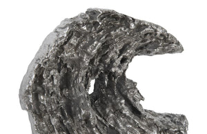 Phillips Collection Cast Resin Eroded Wood Grain Circle Wall Art Silver Leaf Black Sculptural Tile PH102833