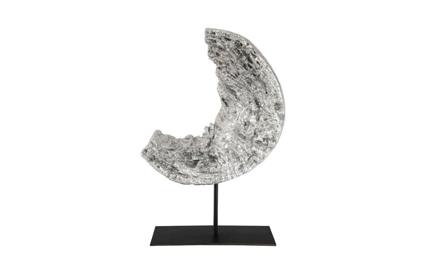 Phillips Collection Cast Eroded Wood Fragment Sculpture On Stand - Silver Leaf Finish, Unique Modern Organic Decor Piece Silver,Black Resin Ph102834