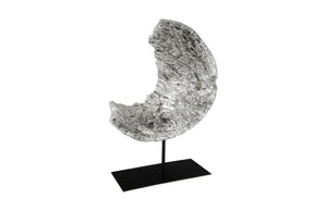 Phillips Collection Cast Eroded Wood Fragment Sculpture On Stand - Silver Leaf Finish, Unique Modern Organic Decor Piece Silver,Black Resin Ph102834
