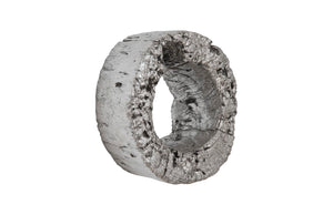 Phillips Collection Cast Eroded Wood Circle Wall Tile - Modern Organic Design With Silver Leaf Finish For Unique Spaces Silver Resin Composite Ph102835