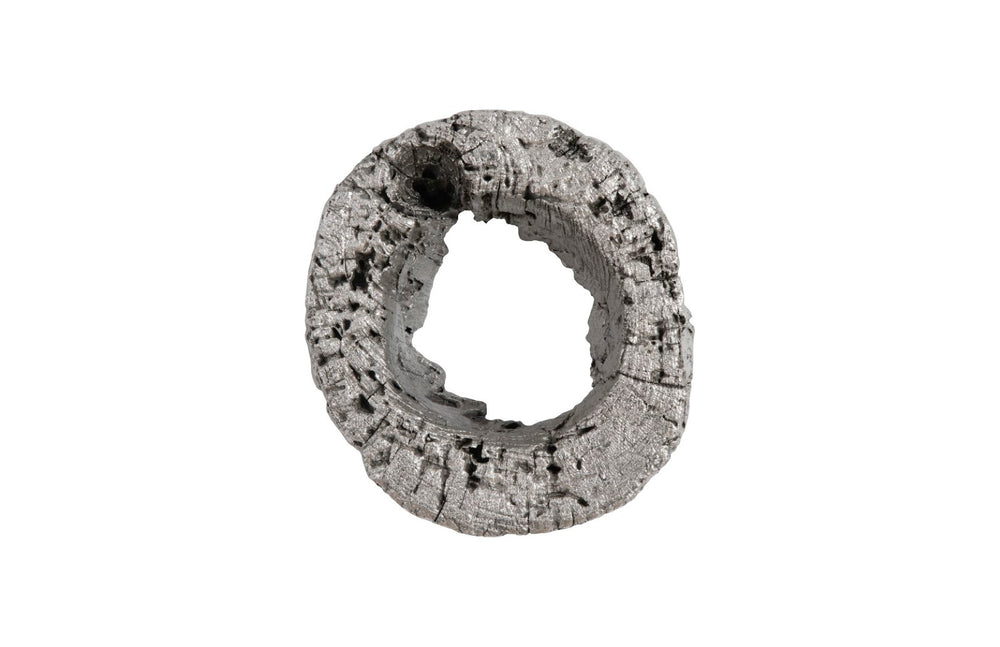 Phillips Collection Cast Eroded Wood Circle Wall Tile - Modern Organic Design With Silver Leaf Finish For Unique Spaces Silver Resin Composite Ph102835