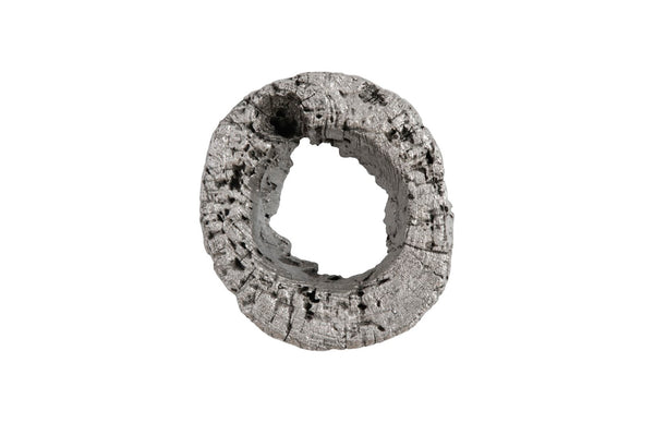 Phillips Collection Cast Eroded Wood Circle Wall Tile - Modern Organic Design With Silver Leaf Finish For Unique Spaces Silver Resin Composite Ph102835