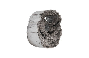 Phillips Collection Cast Eroded Wood Circle Wall Tile - Striking Modern Accent with Silver Leaf Finish for Stunning Decor PH102836