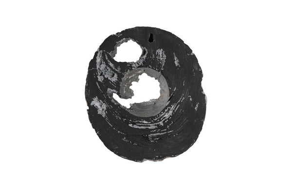 Phillips Collection Cast Eroded Wood Circle Wall Tile - Striking Modern Accent with Silver Leaf Finish for Stunning Decor PH102836