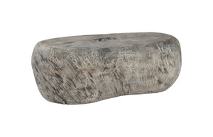 Phillips Collection Cast Organic River Stone Coffee Table - Sculptural Faux Gray Stone Design for Modern Living Spaces PH102848