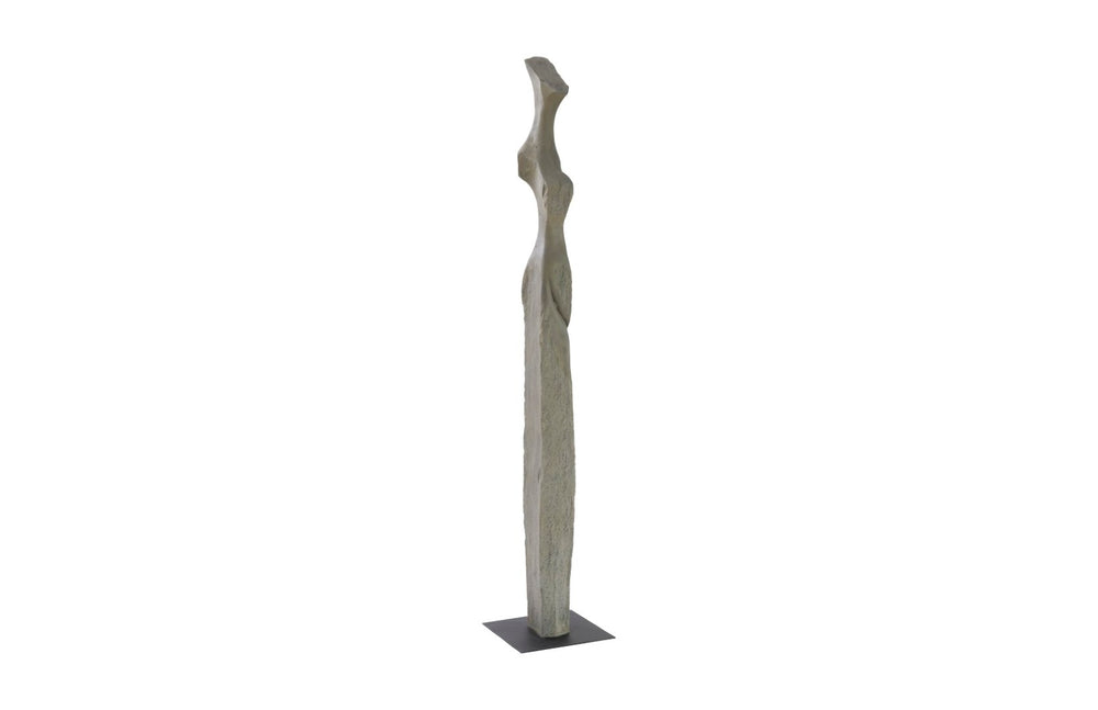 Phillips Collection Cast Colossal Women Sculpture - Lightweight Abstract Design in Splinter Stone Finish, 89" Tall PH103393