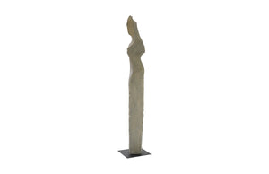 Phillips Collection Cast Colossal Gray Woman Sculpture - Modern Minimalist Art in Splinter Stone Finish for Home Décor PH103464