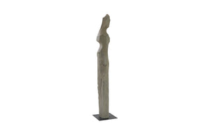 Phillips Collection Cast Colossal Gray Woman Sculpture - Modern Minimalist Art in Splinter Stone Finish for Home Décor PH103464