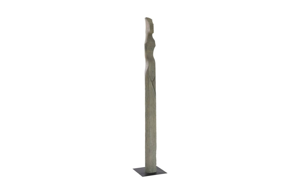Phillips Collection Cast Colossal Gray Woman Sculpture E - Stunning Abstract Design, Vintage Finish for Elegant Spaces PH103465