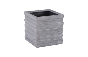 Phillips Collection June Square Resin Planter with Striated Texture for Patio or Entryway Decor PH103541