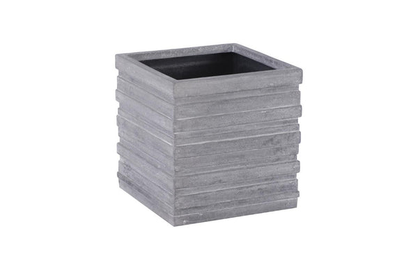 Phillips Collection June Square Resin Planter with Striated Texture for Patio or Entryway Decor PH103541