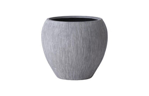 Phillips Collection Filament Raw Gray Resin Planter with Artisan Striations and Architectural Rolled Lip Small PH103544